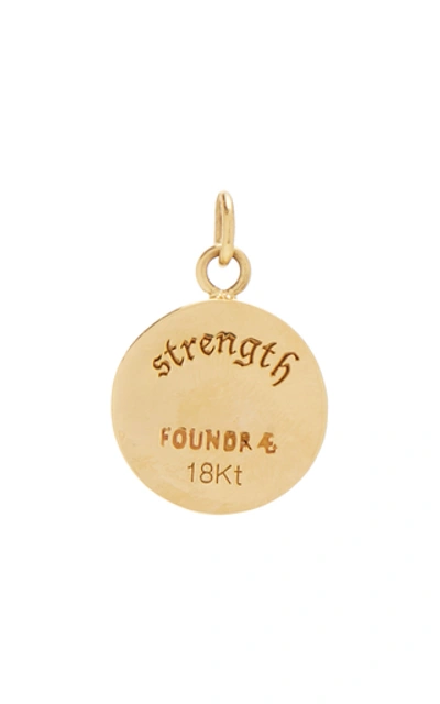 Shop Foundrae Strength 18k Gold And Diamond Charm In Red