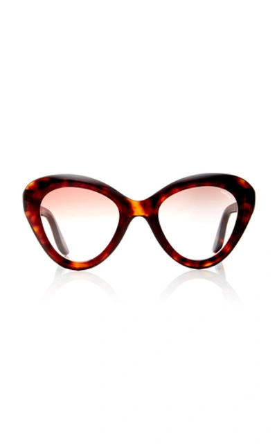 Shop Lapima Rita Cat-eye Acetate Sunglasses In Brown