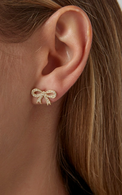 Shop Irene Neuwirth 18k Gold And Pavé Diamond Stud Earrings