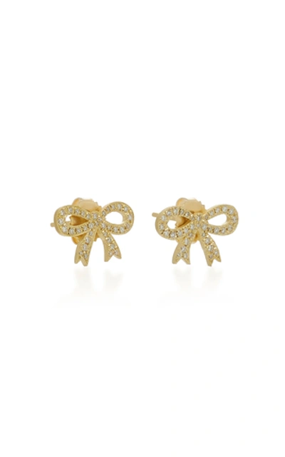 Shop Irene Neuwirth 18k Gold And Pavé Diamond Stud Earrings