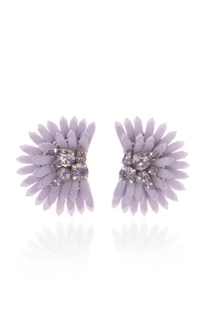 Shop Mignonne Gavigan Ellie Beaded And Crystal Earrings In Purple