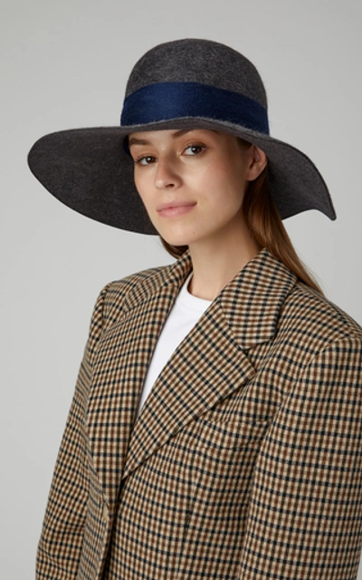 Shop Lola Hats Garter Two-tone Felt Hat In Grey