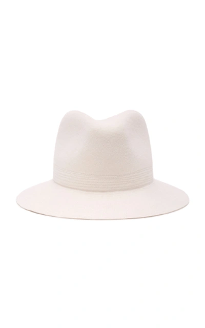 Shop Albertus Swanepoel Deneuve Felt Fedora In White