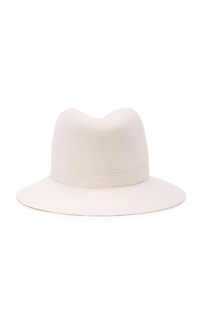 Shop Albertus Swanepoel Deneuve Felt Fedora In White