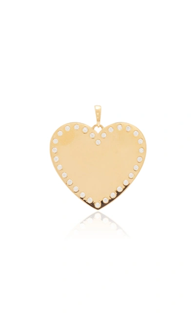 Shop Ashley Mccormick Heart 18k Gold And Diamond Necklace