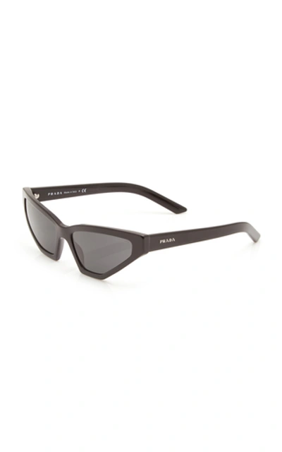 Shop Prada Cat-eye Acetate Sunglasses In Black