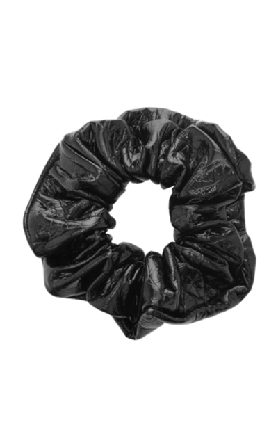 Shop Avenue Christie Patent Scrunchie In Black