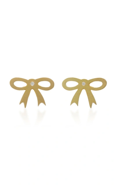Shop Irene Neuwirth 18k Gold And Diamond Stud Earrings