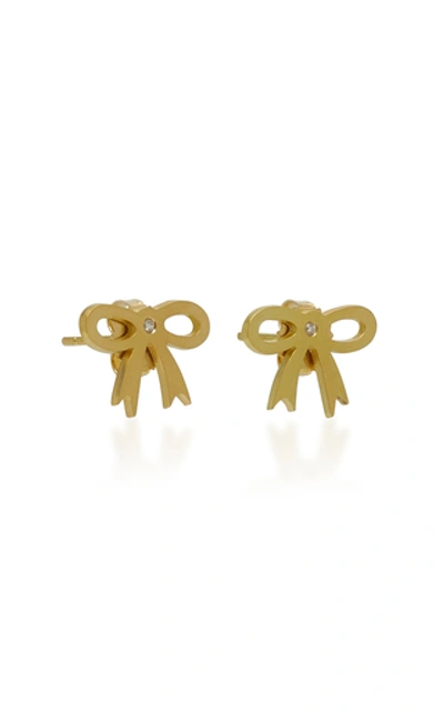 Shop Irene Neuwirth 18k Gold And Diamond Stud Earrings