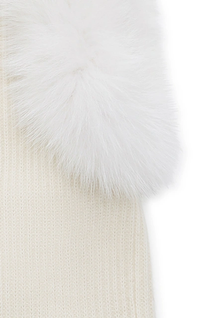 Shop Eugenia Kim Paulina Fur-trimmed Cashmere Hood In White