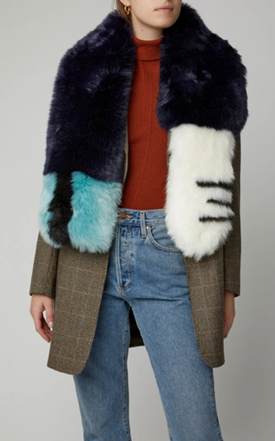 Shop Apparis Exclusive Casey Faux Fur Stole In Blue