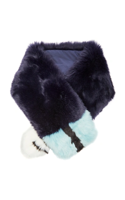 Shop Apparis Exclusive Casey Faux Fur Stole In Blue
