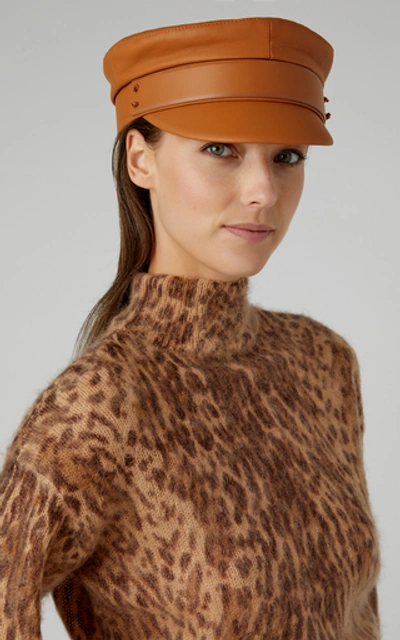 Shop Ruslan Baginskiy Hats Leather Cap In Brown