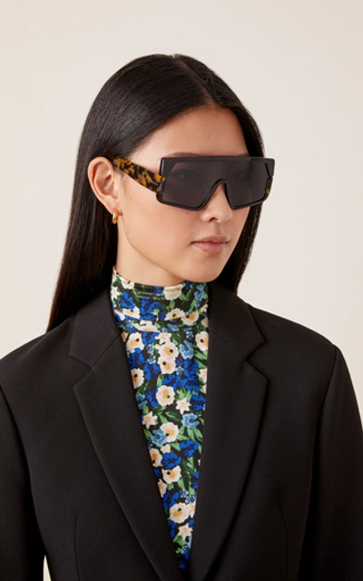 Shop Karen Walker Vorticist Tortoiseshell Acete Sunglasses In Black