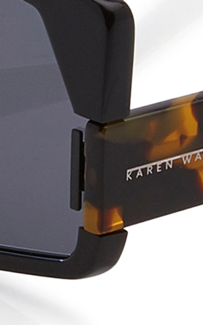 Shop Karen Walker Vorticist Tortoiseshell Acete Sunglasses In Black
