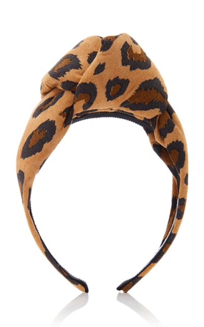 Shop Benoit Missolin Charlotte Leopard Print Headband In Animal