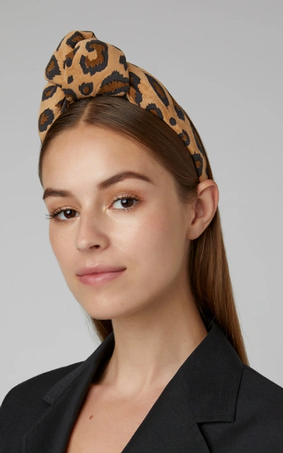 Shop Benoit Missolin Charlotte Leopard Print Headband In Animal