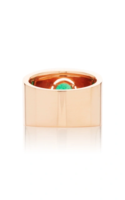 Shop Gilan Hafsa 18k Rose Gold And Emerald Ring In White