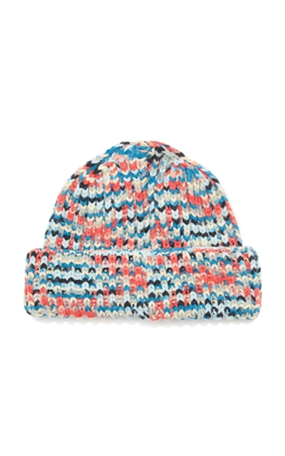 Shop Missoni Rib-knit Cashmere Beanie In Blue