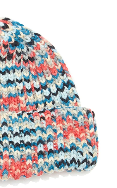 Shop Missoni Rib-knit Cashmere Beanie In Blue