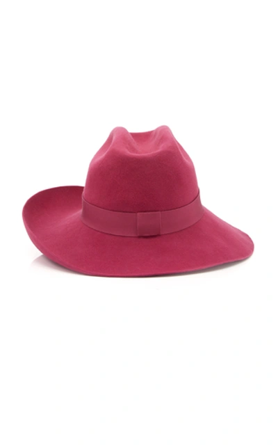 Shop Brandon Maxwell X Gigi Burris Felt Cowboy Hat In Pink