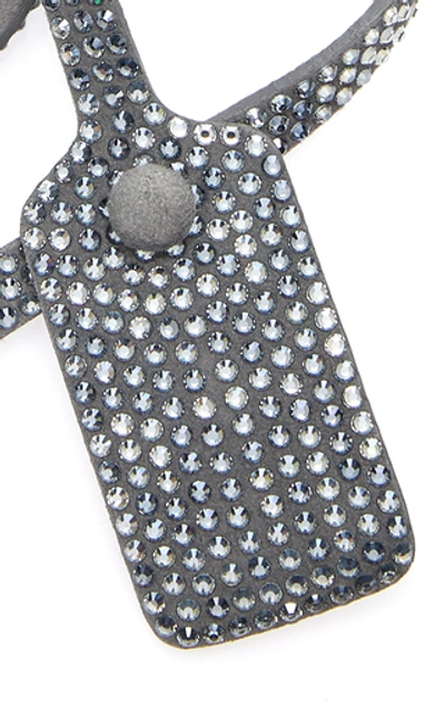 Shop Off-white Crystal Zip Tie Gloves In Silver