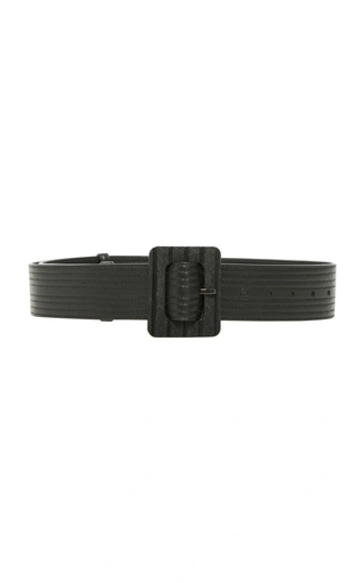 Shop Givenchy Stitched Leather Waist Belt In Black