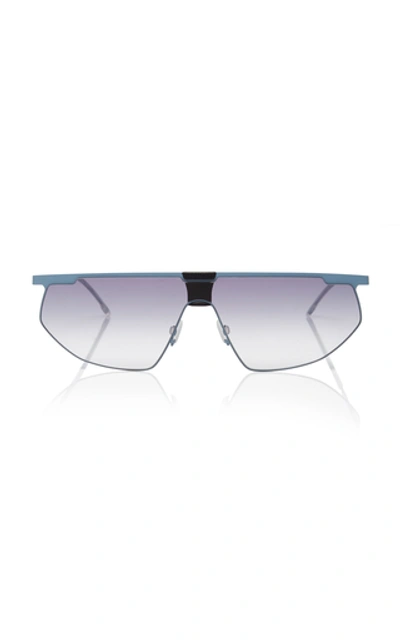 Shop Mykita Paris D-frame Silver-tone Sunglasses In Blue