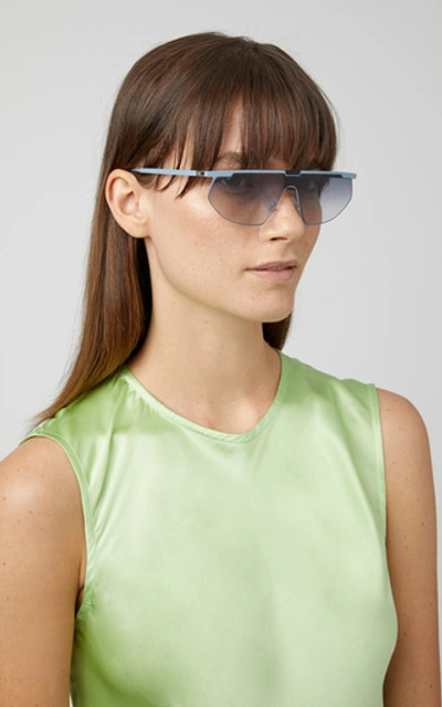Shop Mykita Paris D-frame Silver-tone Sunglasses In Blue