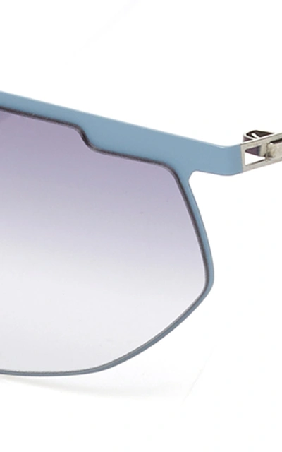 Shop Mykita Paris D-frame Silver-tone Sunglasses In Blue