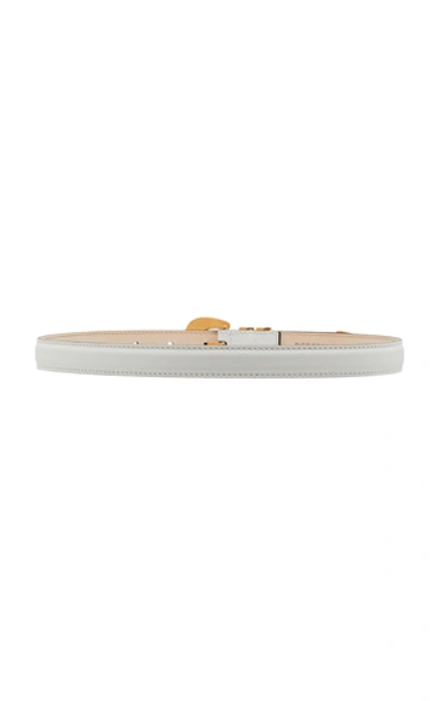 Shop Versace Leather Belt In White