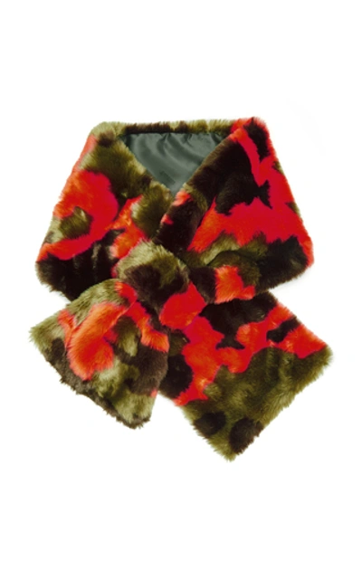 Shop Apparis Anjali Camouflage Faux Fur Scarf In Multi