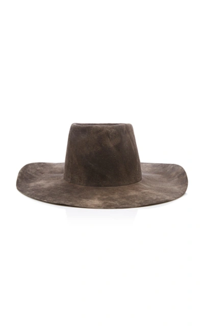 Shop Reinhard Plank Nana Felt Fedora In Brown