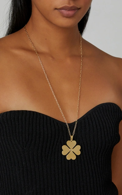 Shop Ashley Mccormick Heart Clover 18k Gold Necklace