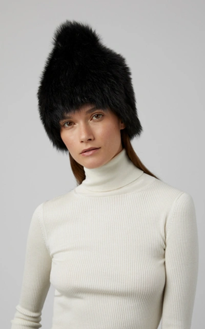 Shop Bogner Sabia Pompom-embellished Fur Hat In Black