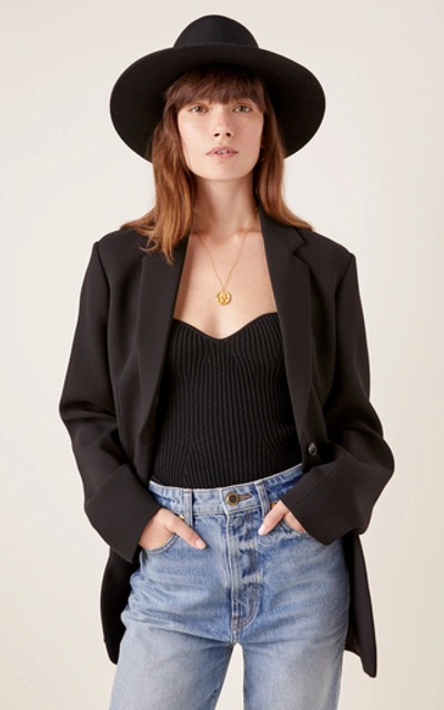 Shop Janessa Leone Micah Wool-felt Fedora In Black