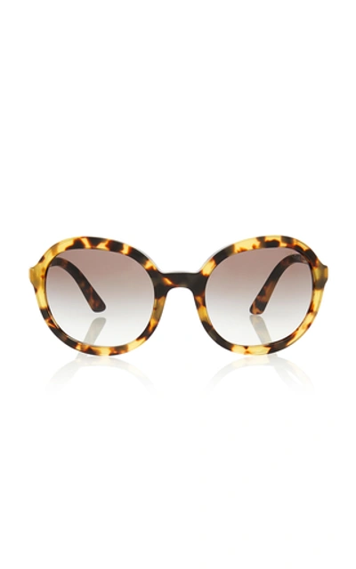 Shop Prada Round-frame Tortoiseshell Acetate Sunglasses In Brown