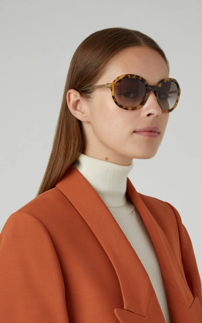 Shop Prada Round-frame Tortoiseshell Acetate Sunglasses In Brown