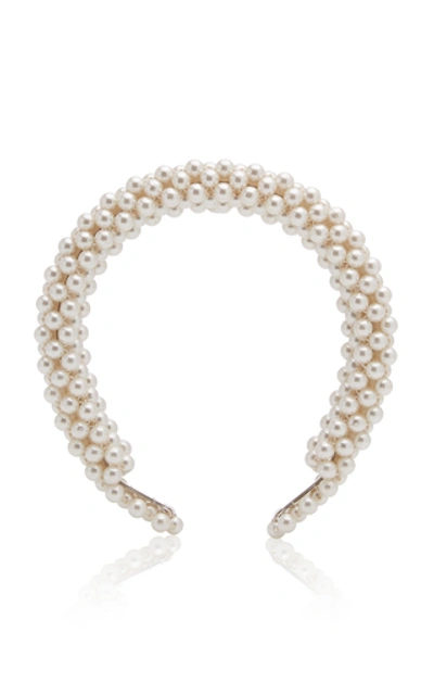 Shop Shrimps Antonia Faux Pearl Headband In Ivory