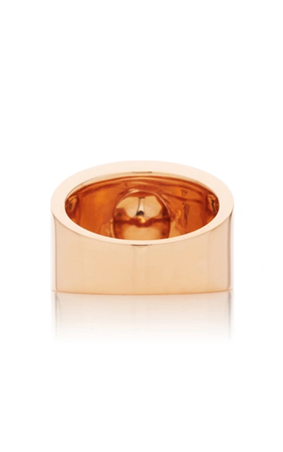 Shop Gilan Hafsa 18k Rose Gold And Pearl Ring In Blue