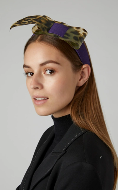 Shop Lola Hats Ice Maiden Embellished Grosgrain Headband In Purple