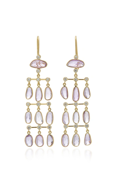 Shop Amrapali Rashmika 18k Gold, Sapphire And Diamond Earrings In Multi