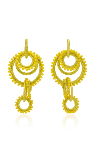 Shop Mignonne Gavigan Tallulah Beaded Earrings In Yellow