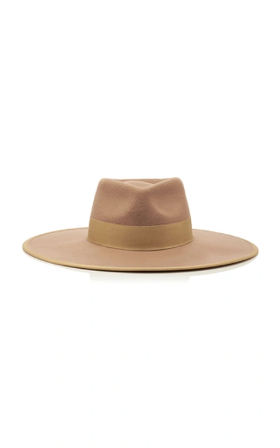 Shop Avenue Nedlands Wide Wool Fedora In Brown