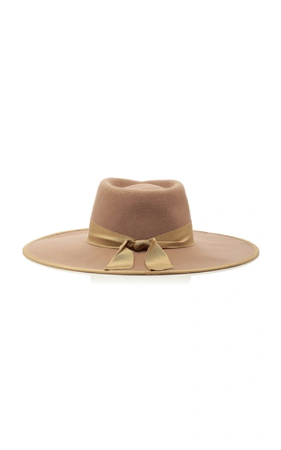 Shop Avenue Nedlands Wide Wool Fedora In Brown