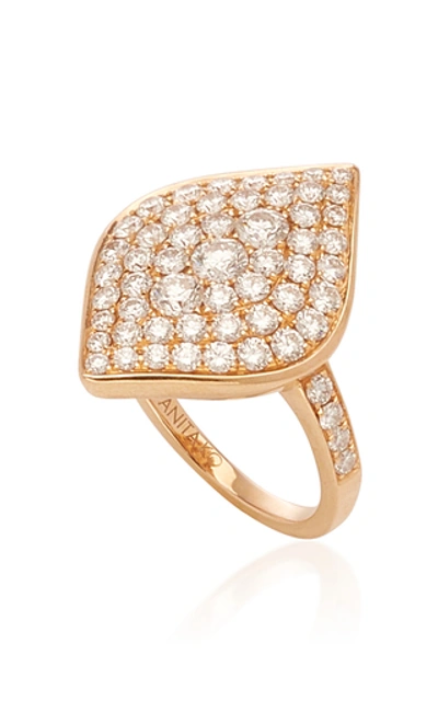 Shop Anita Ko Pave Marquis Diamond Ring In Pink