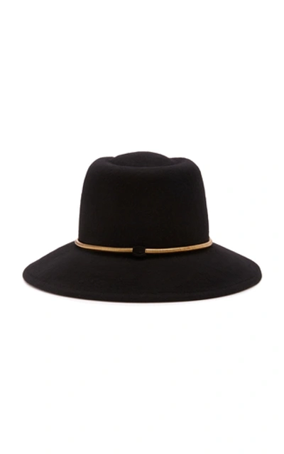 Shop Eric Javits Beatriz Wool-felt Fedora In Black