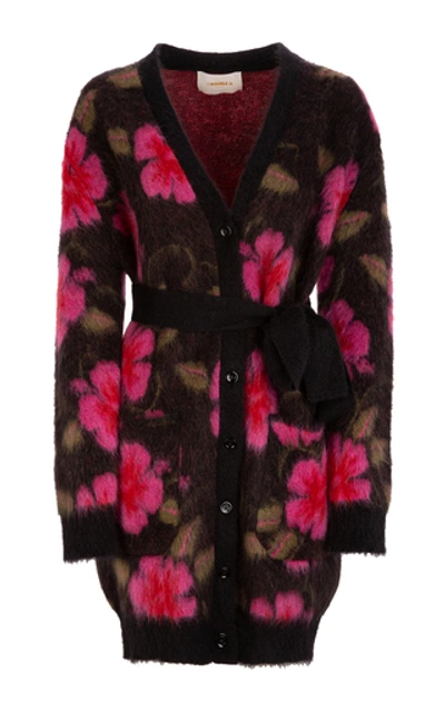 Shop La Doublej Oversized Mohair-blend Cardigan Coat In Multi
