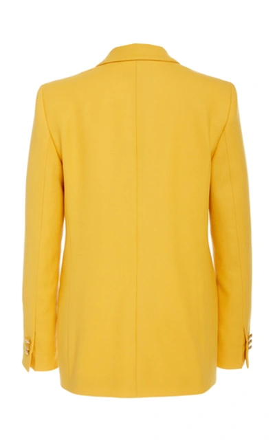Shop Escada Beart Virgin Wool Slim Fit Blazer With Heart Pin In Yellow