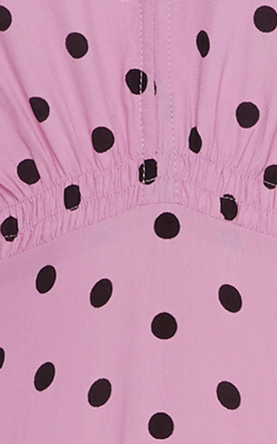 Shop Faithfull The Brand Vittoria Polka Dot Crepe Midi Dress In Print